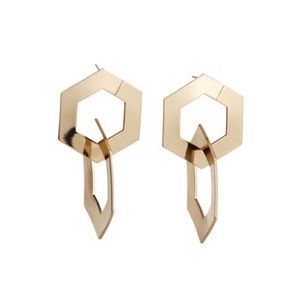 Gold Chemistry Hoop-Drop Earrings